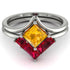 Stacking Princess Yellow Diamond Ring - Elise No. 1012 image 2