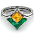 Stacking Princess Yellow Diamond Ring - Elise No. 1006 image 2