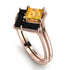 Stacking Princess Yellow Diamond Ring - Elise No. 1008 image 3