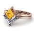Stacking Princess Yellow Diamond Ring - Elise No. 1002 image 1