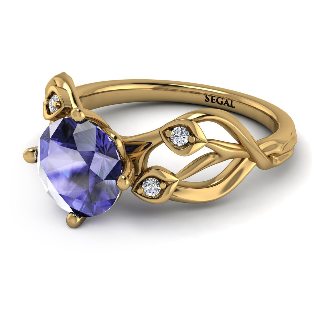 Tanzanite Blossom 14K Golden Nature Inspired Engagement Ring - Haley No. 201
