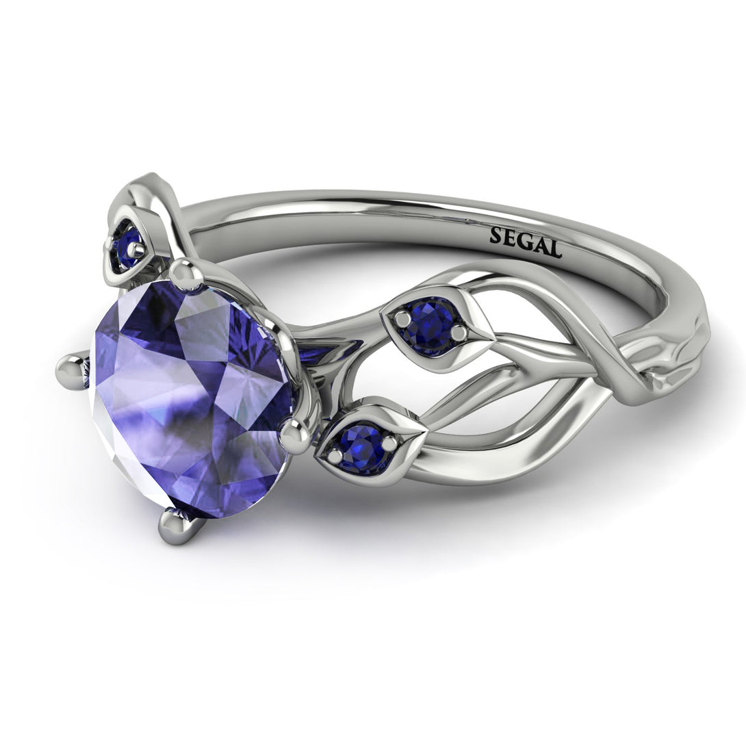 Tanzanite Blossom 14K Golden Nature Inspired Engagement Ring - HaleyNo. 215