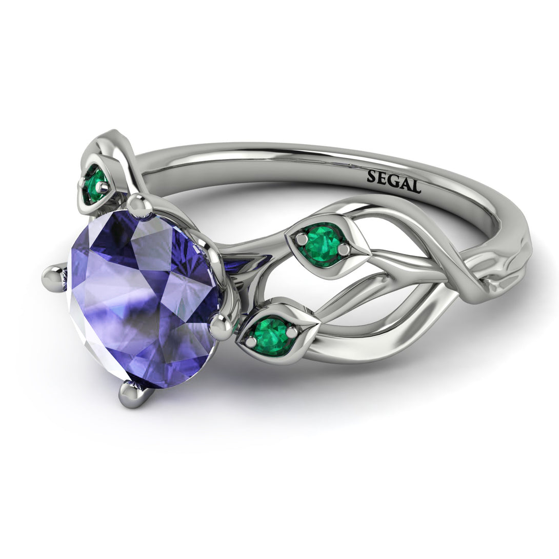 Tanzanite Blossom 14K Golden Nature Inspired Engagement Ring - Haley No. 206