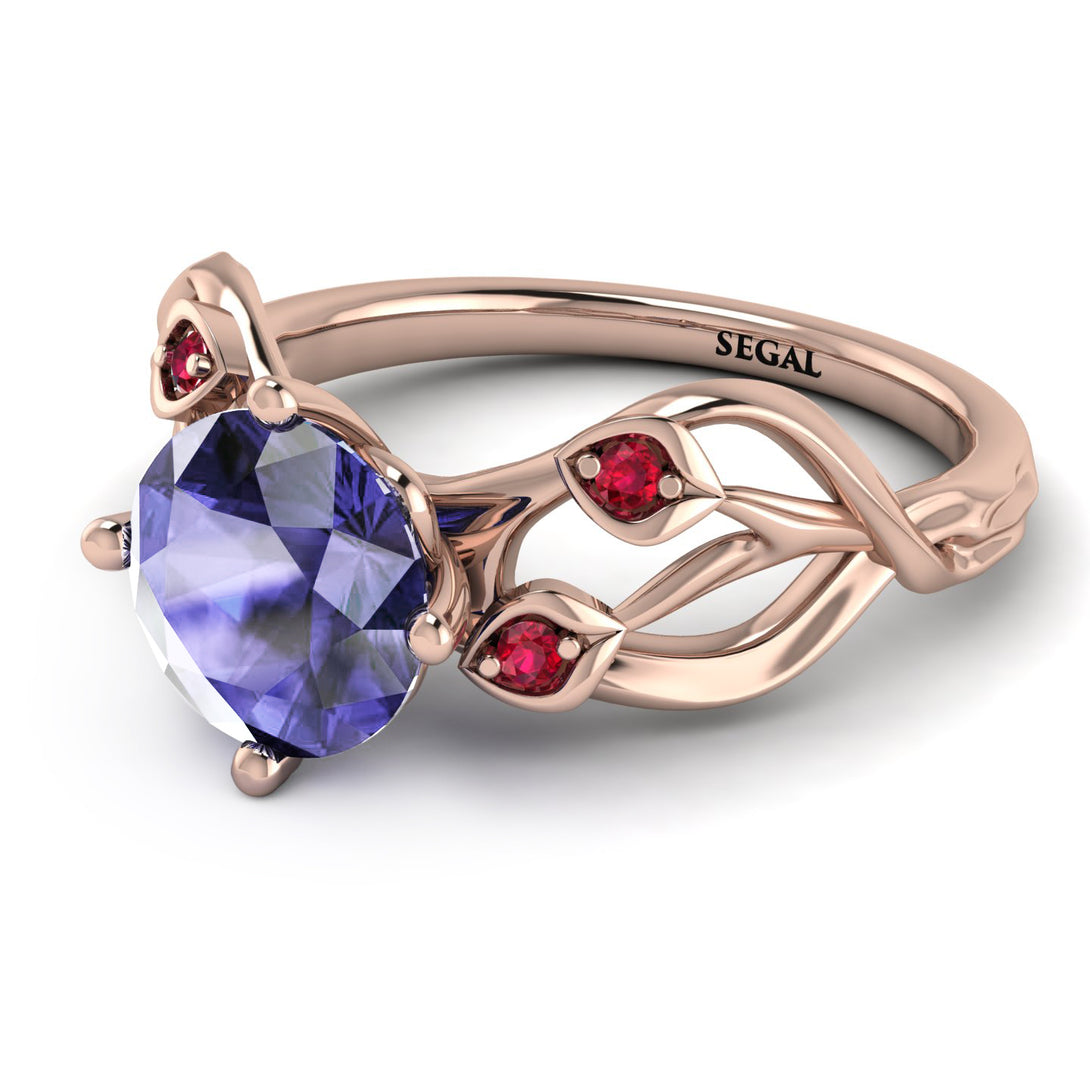 Tanzanite Blossom 14K Golden Nature Inspired Engagement Ring - Haley No. 211