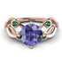 Tanzanite Blossom 14K Golden Nature Inspired Engagement Ring - Haley No. 205 image 3