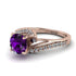 Twist Shank Amethyst Engagement Ring - Maria No. 302 image 3