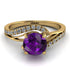 Twist Shank Amethyst Engagement Ring - Maria No. 301 image 2