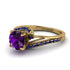 Twist Shank Amethyst Engagement Ring - Maria No. 313 image 3