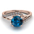 Twist Shank Blue Topaz Engagement Ring - Maria No. 502 image 2
