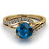 Twist Shank Blue Topaz Engagement Ring - Maria No. 501 image 2