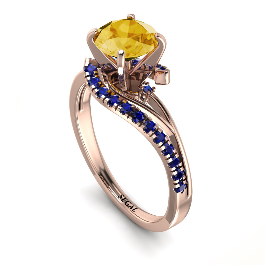 Twist Shank Citrine Engagement Ring - Maria No. 614