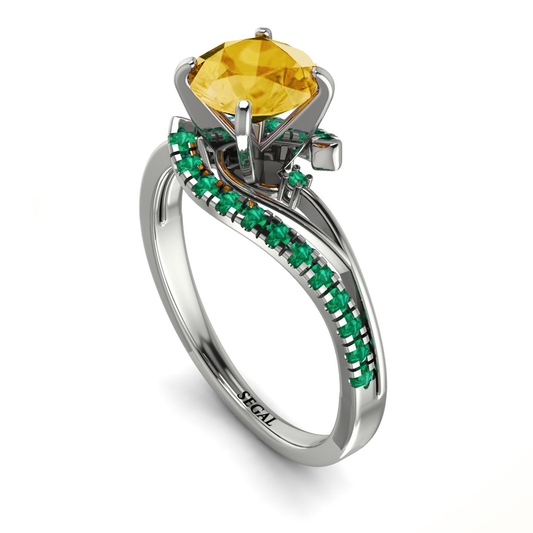Twist Shank Citrine Engagement Ring - Maria No. 606