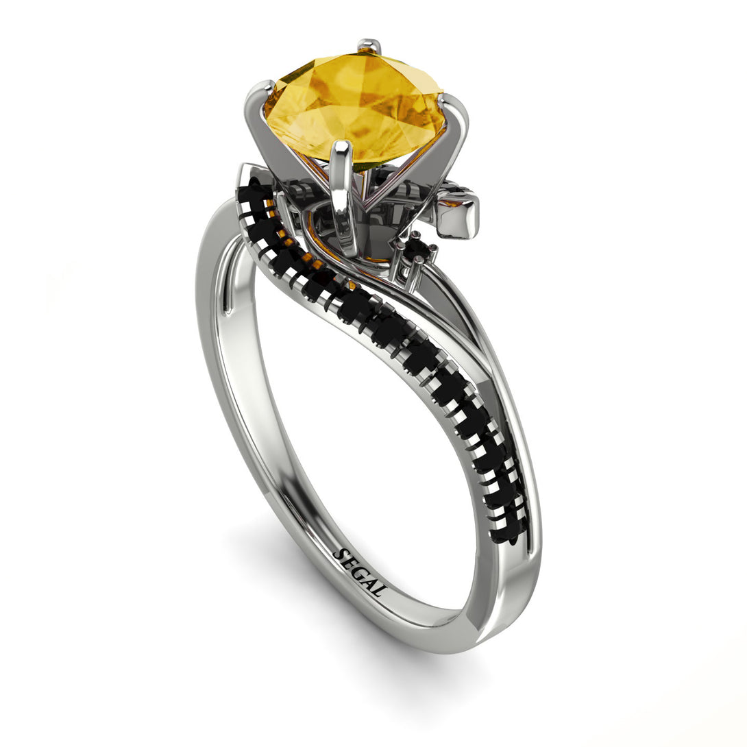 Twist Shank Citrine Engagement Ring - Maria No. 609