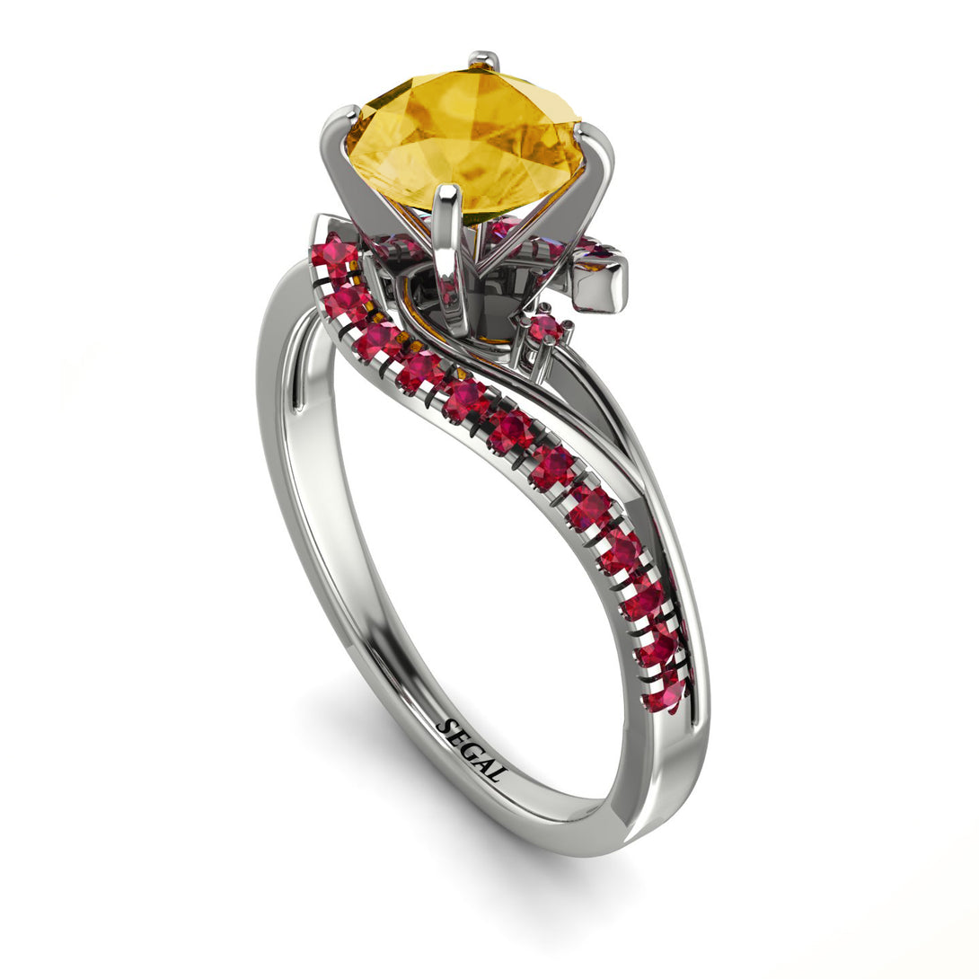 Twist Shank Citrine Engagement Ring - Maria No. 612