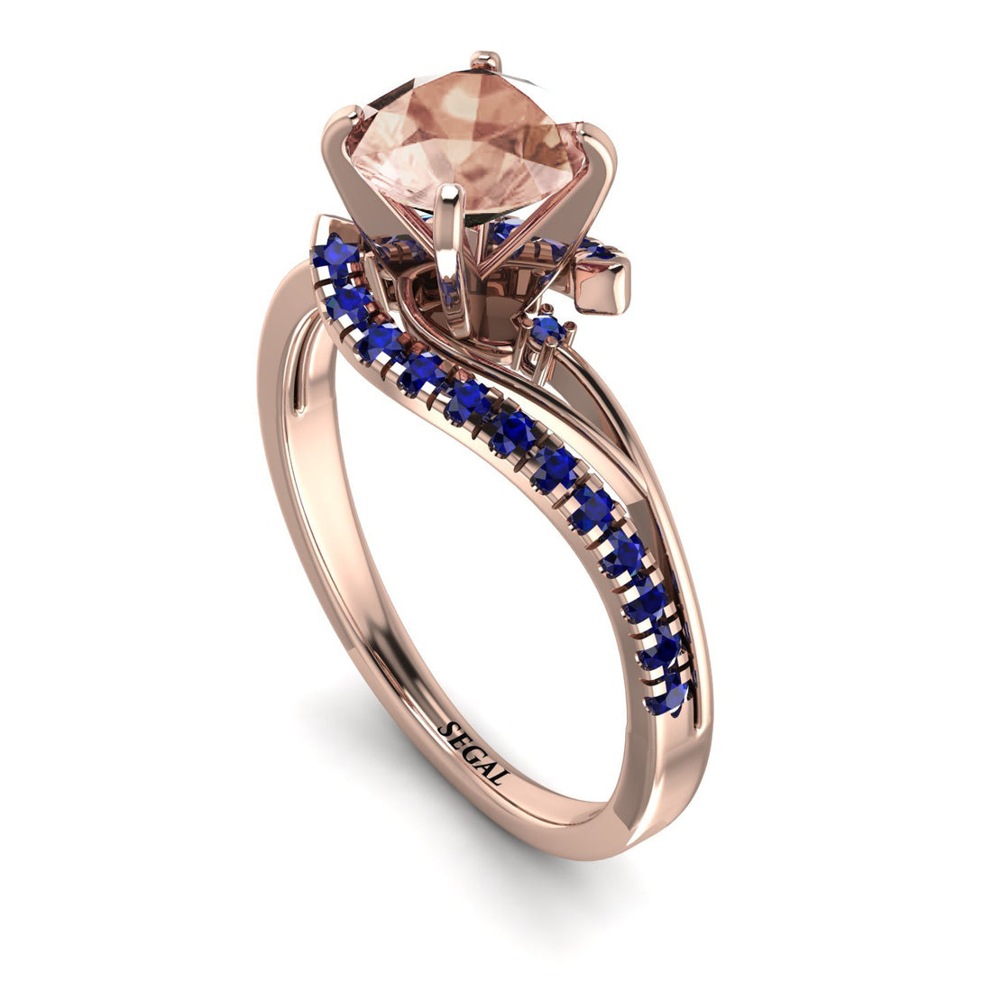 Twist Shank Morganite Engagement Ring - Maria No. 914