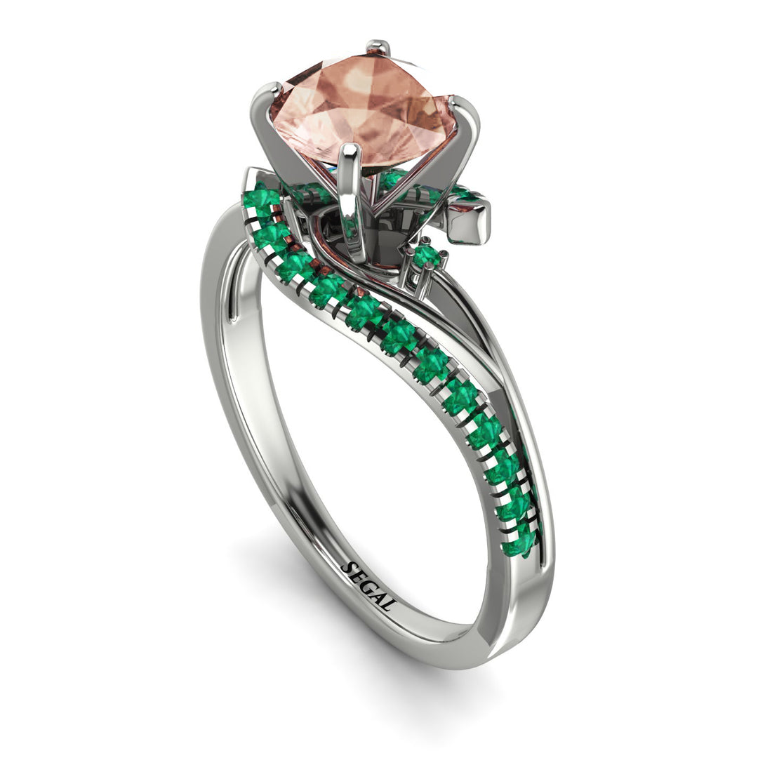 Twist Shank Morganite Engagement Ring - Maria No. 906