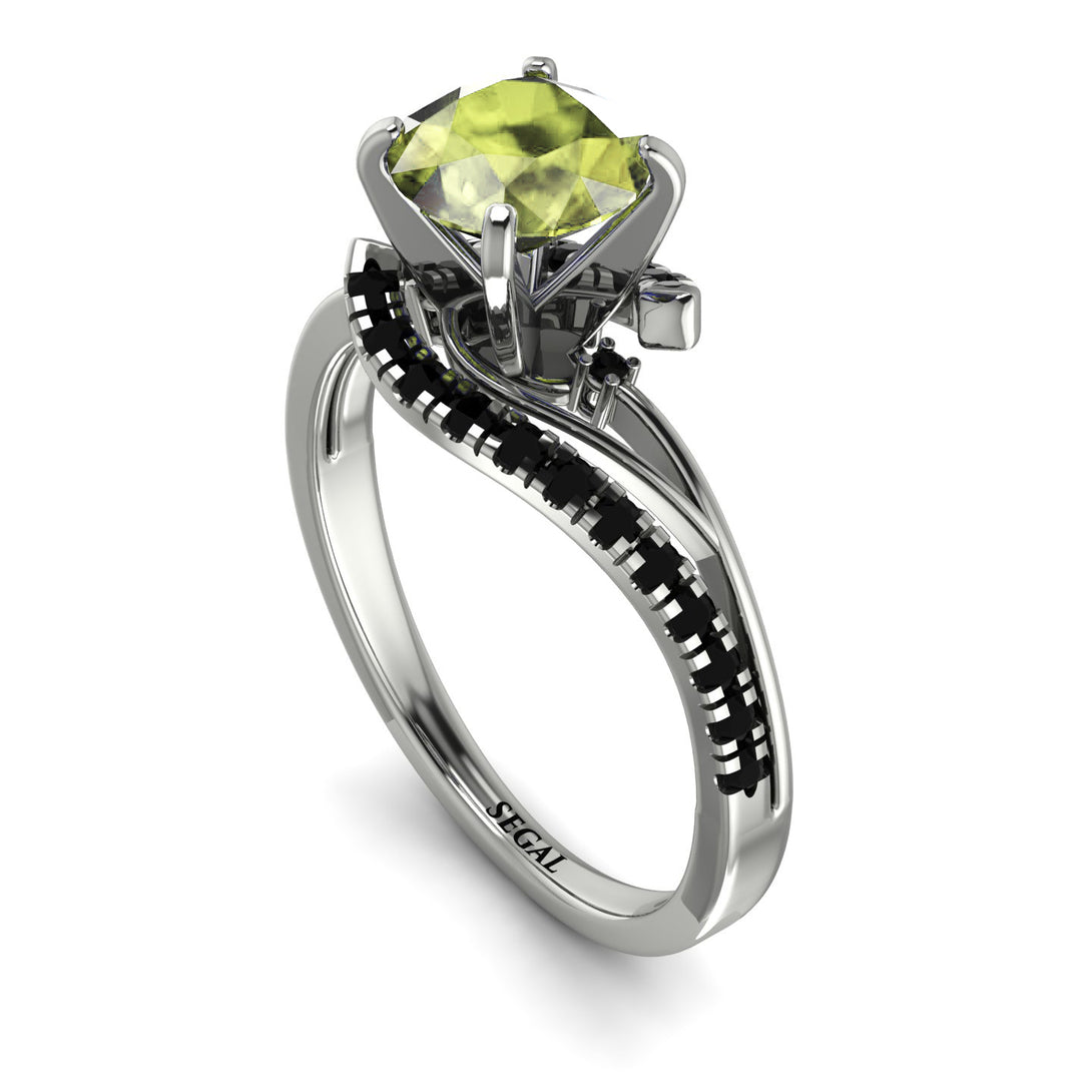 Twist Shank Peridot Engagement Ring - Maria No. 709