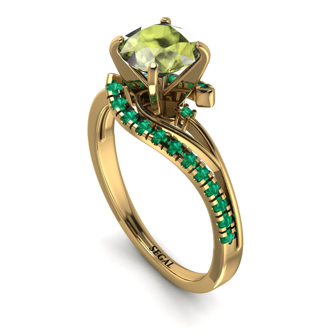 Twist Shank Peridot Engagement Ring - Maria No. 704