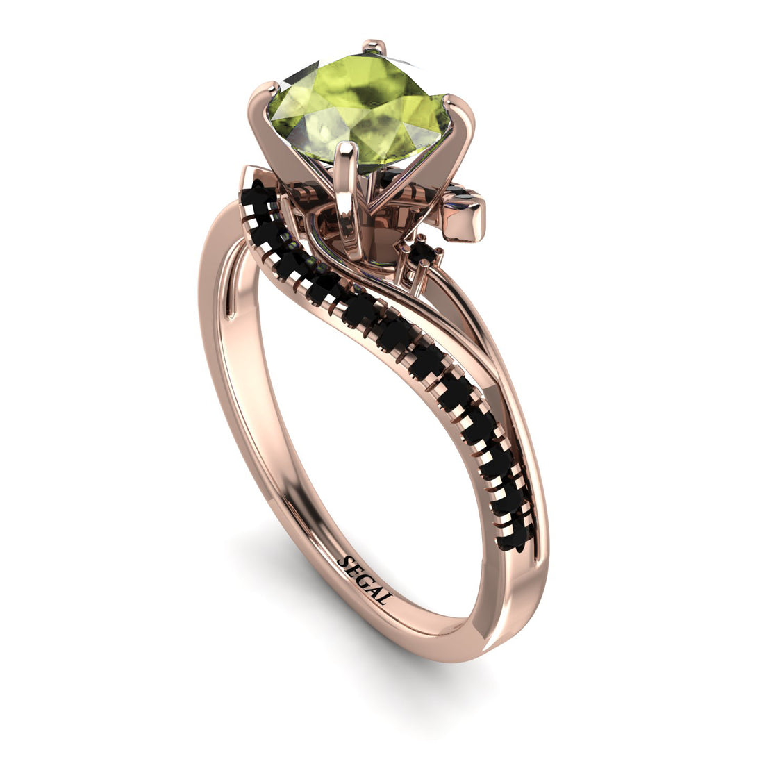 Twist Shank Peridot Engagement Ring - Maria No. 708
