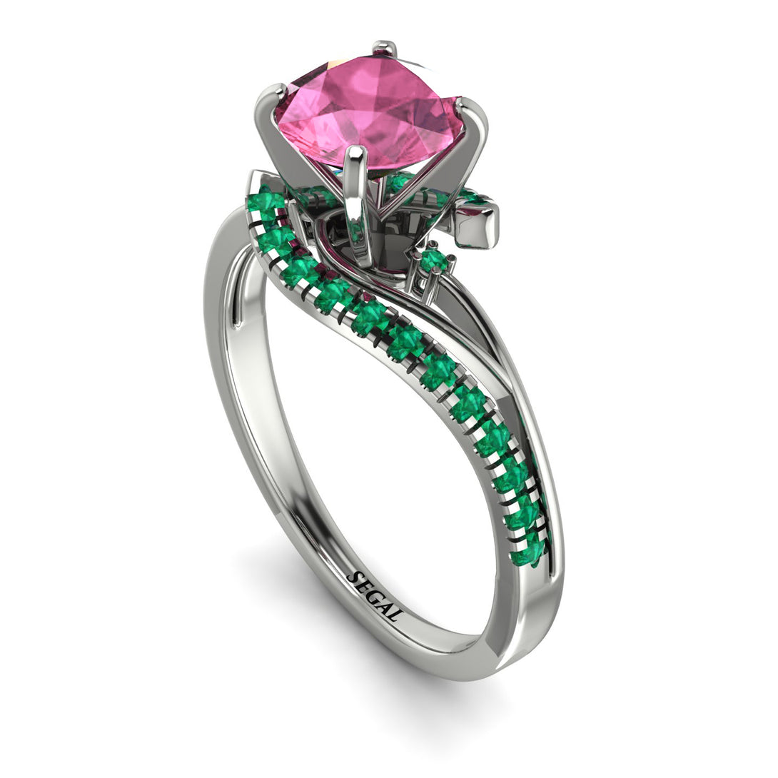 Twist Shank Pink Moissanite Engagement Ring - Maria No. 806