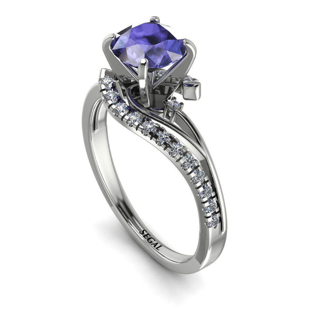 Twist Shank Tanzanite Engagement Ring - Maria No. 203
