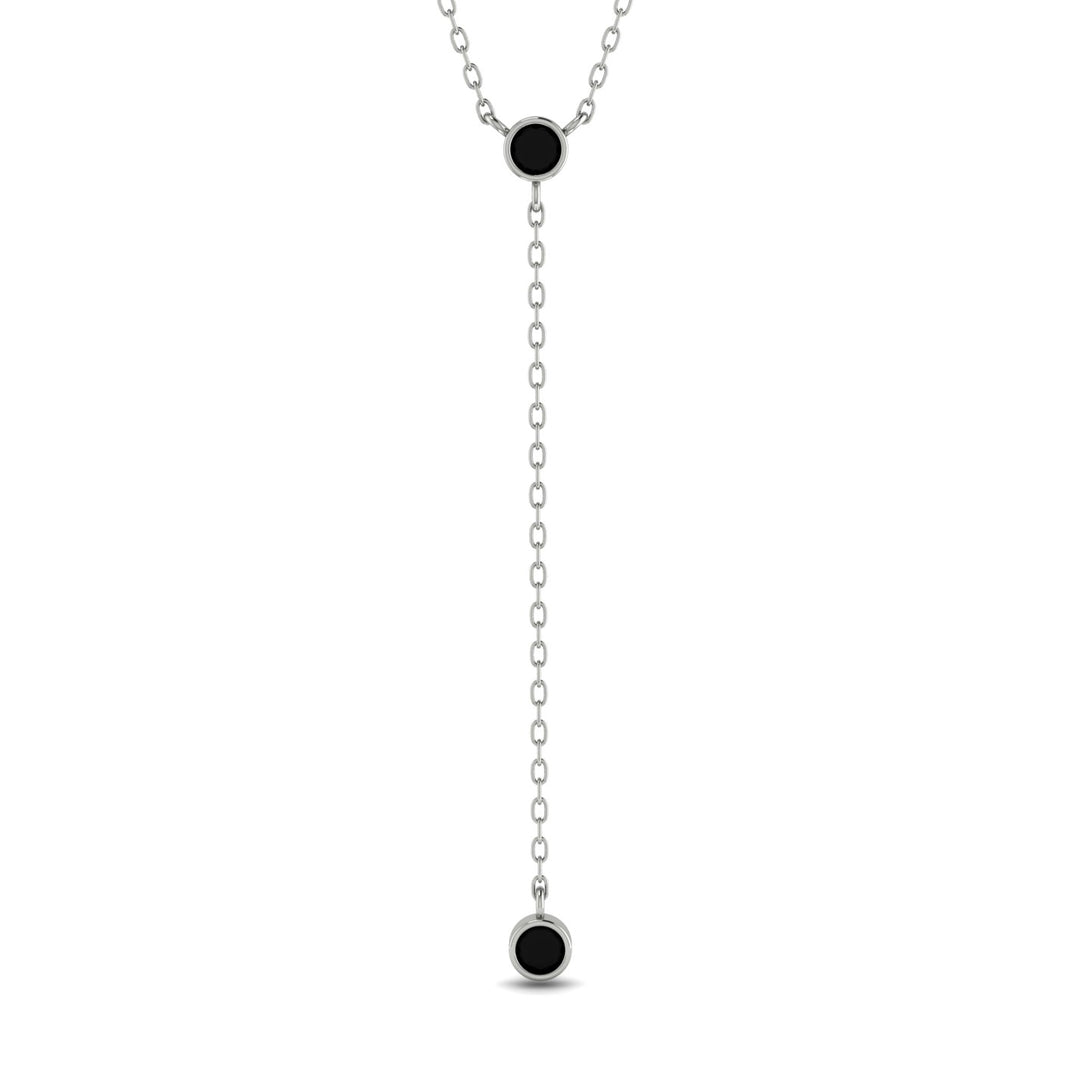 Black Diamond Tie Necklace - Alma No. 9