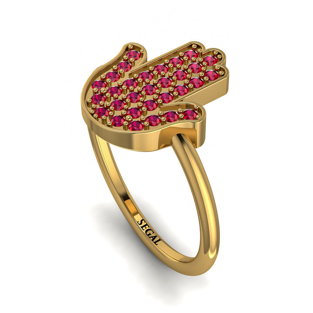 Ruby Pave Hamsah Ring - Maeve No. 10