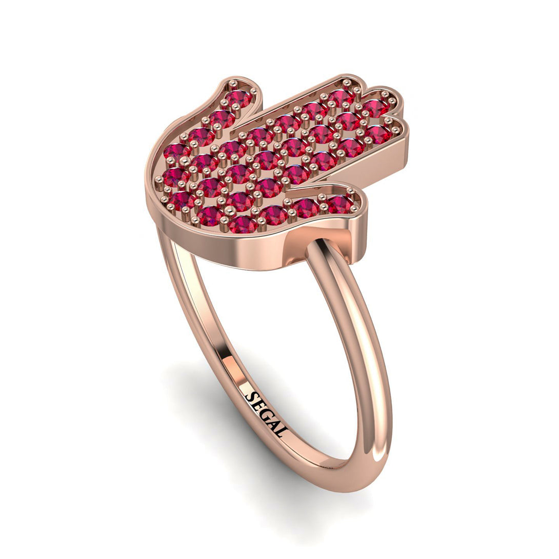 Ruby Pave Hamsah Ring - Maeve No. 11