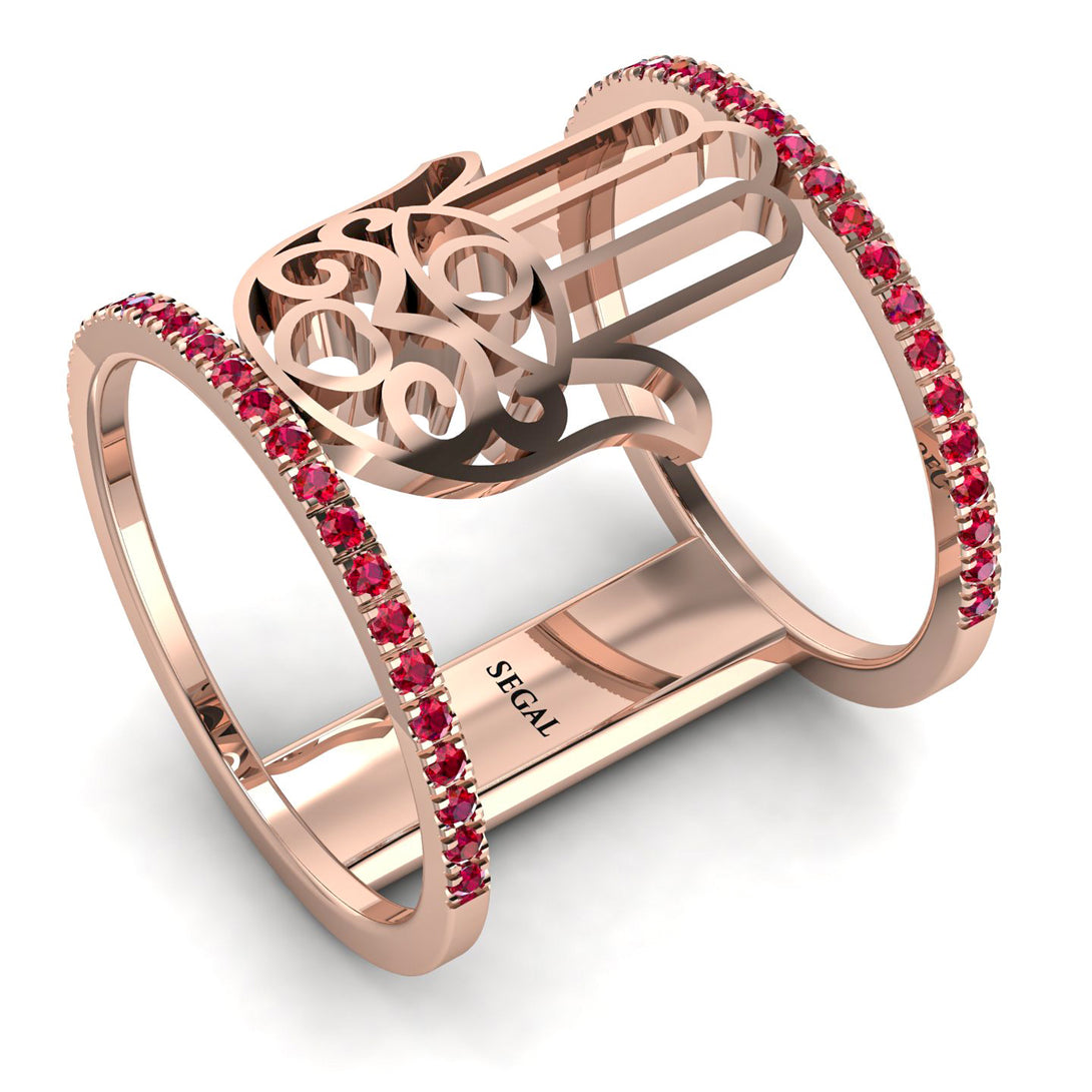 Unique Ruby Hamsah Ring - Raven No. 11