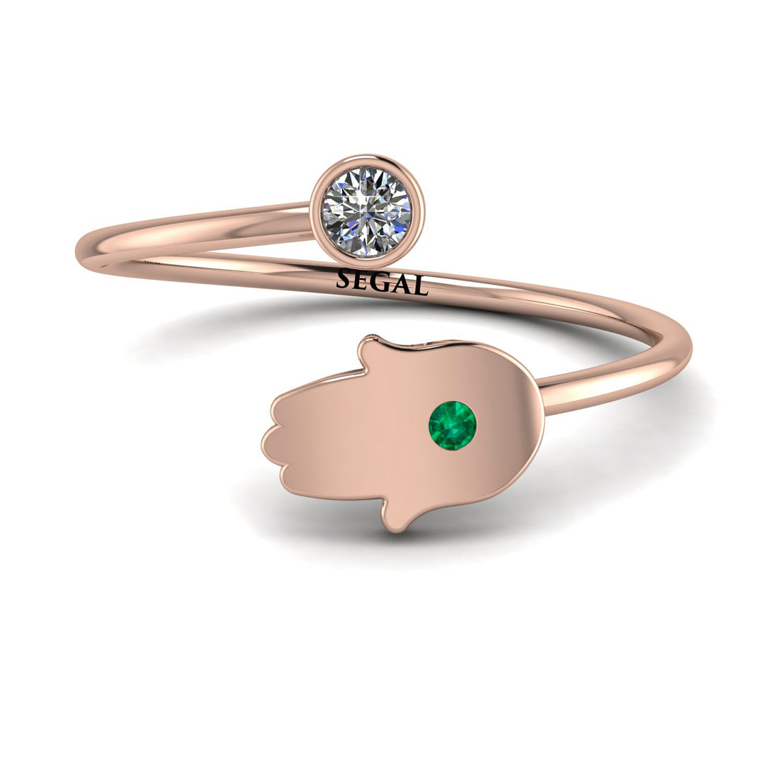 Delicate Minimalist Hamsa Ring - Elyse No. 17
