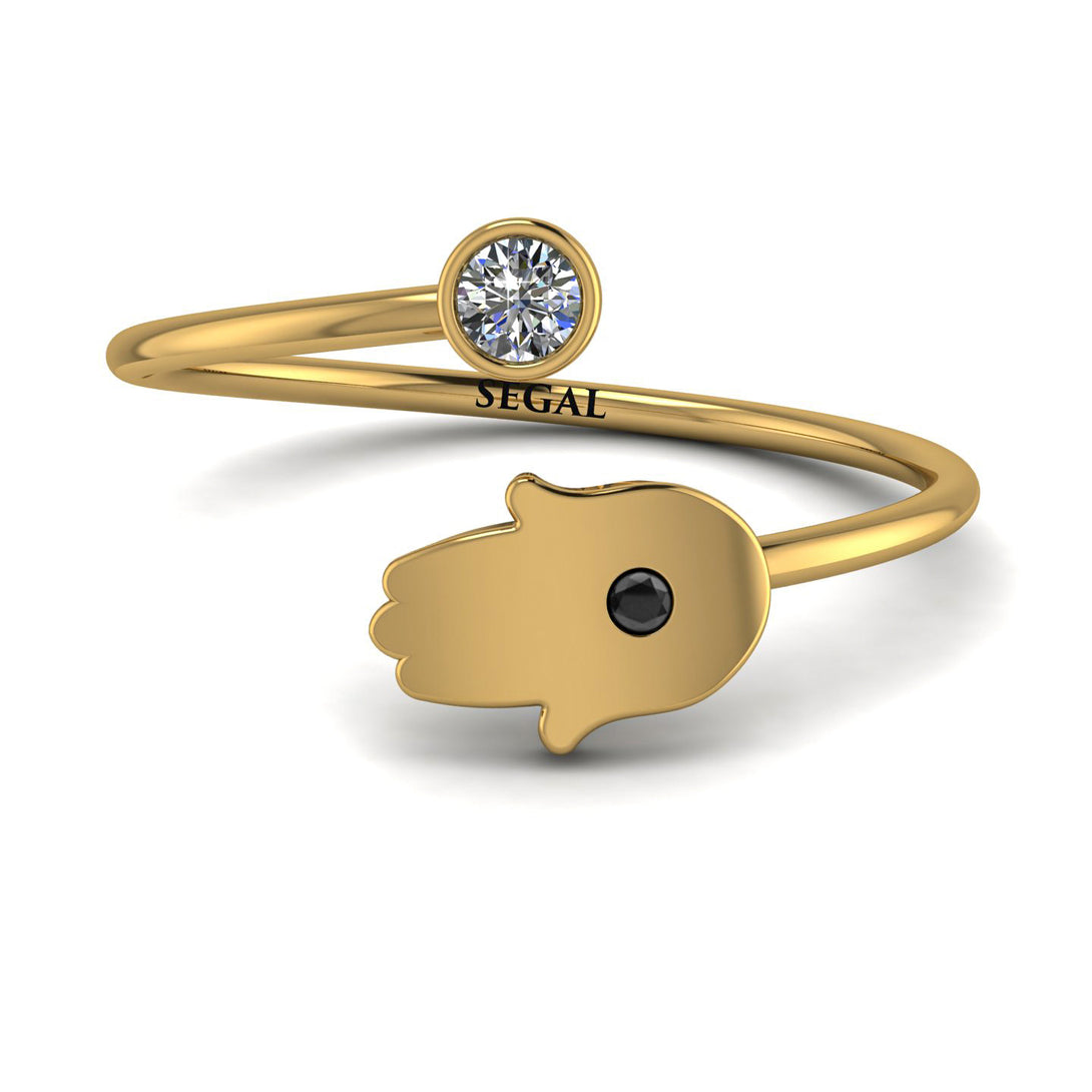 Delicate Minimalist Hamsa Ring - Elyse No. 31