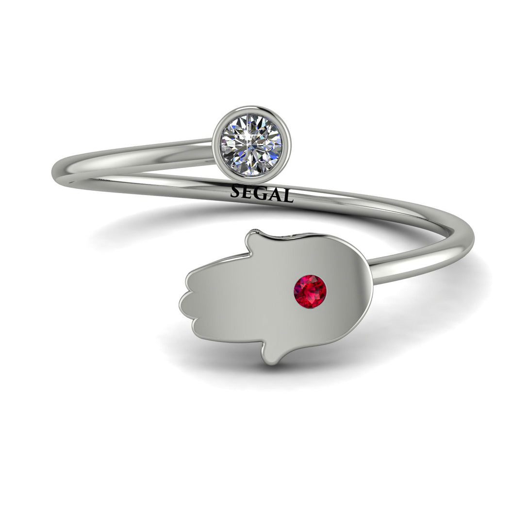 Delicate Minimalist Hamsa Ring - Elyse No. 48