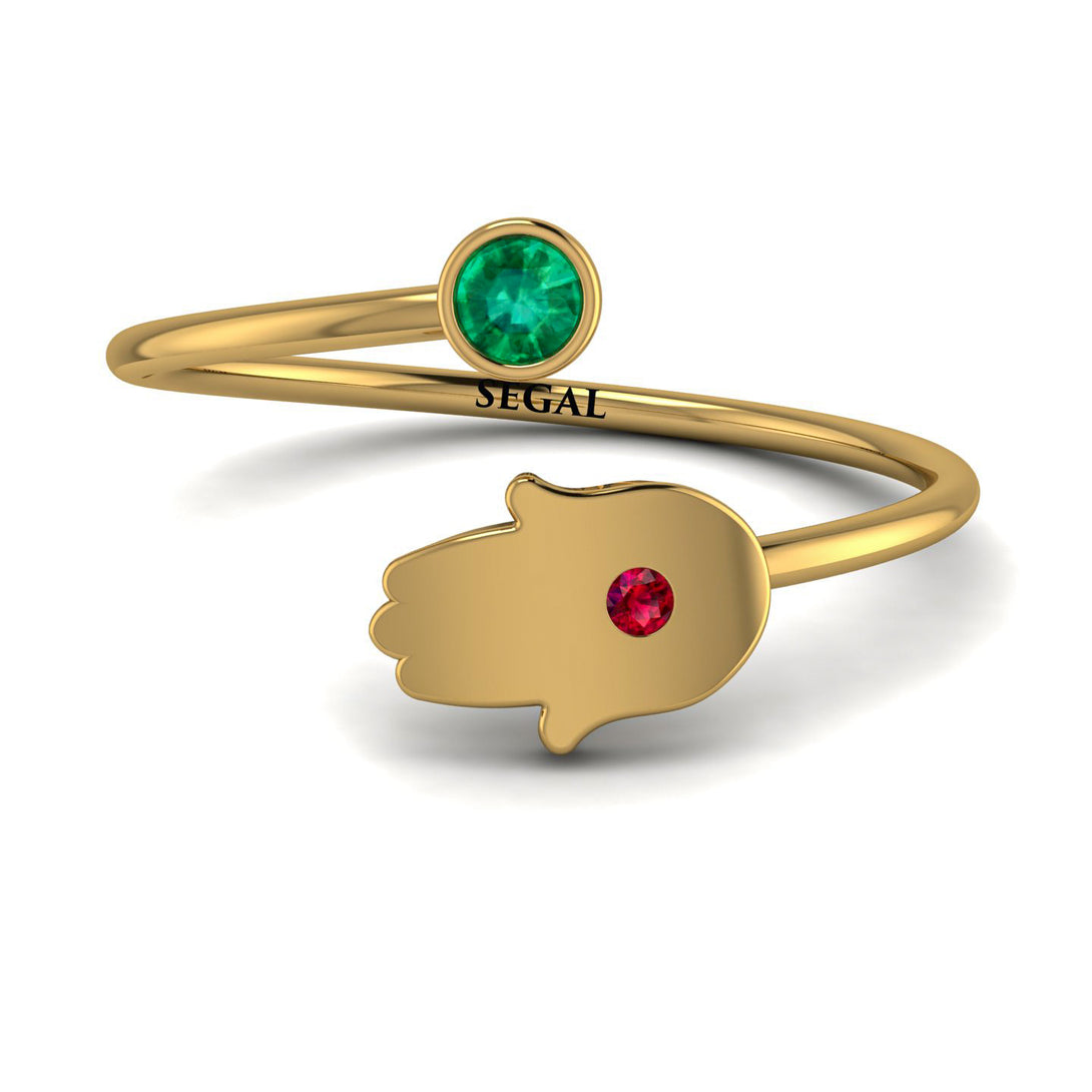 Delicate Minimalist Hamsa Ring - Elyse No. 49