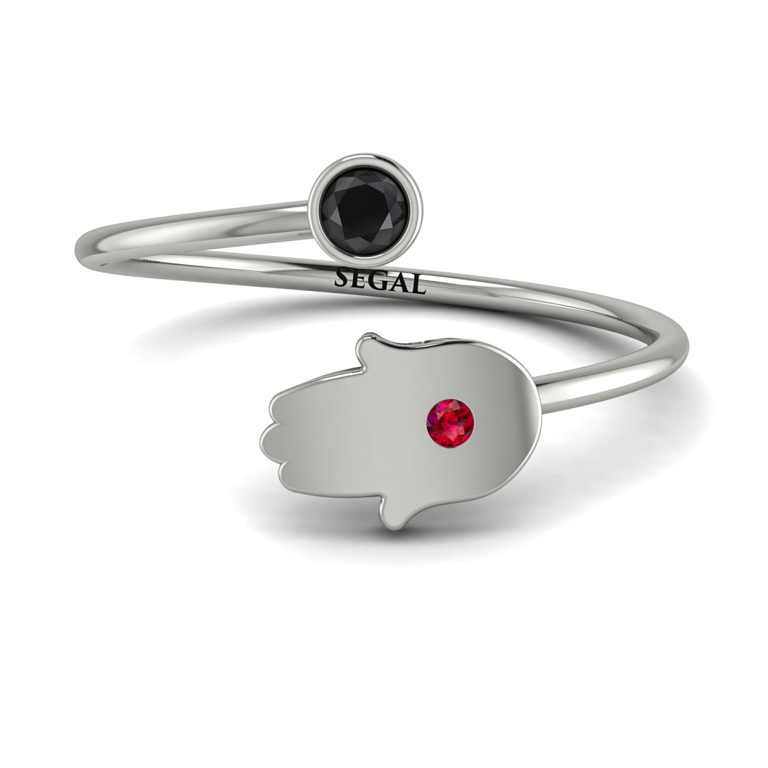 Delicate Minimalist Hamsa Ring - Elyse No. 54