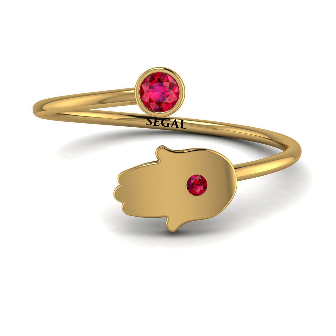 Delicate Minimalist Hamsa Ring - Elyse No. 55