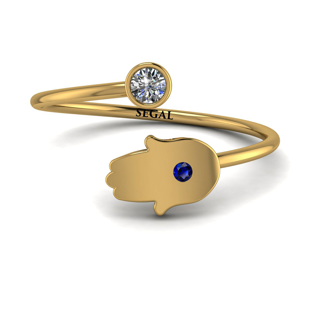 Delicate Minimalist Hamsa Ring - Elyse No. 61