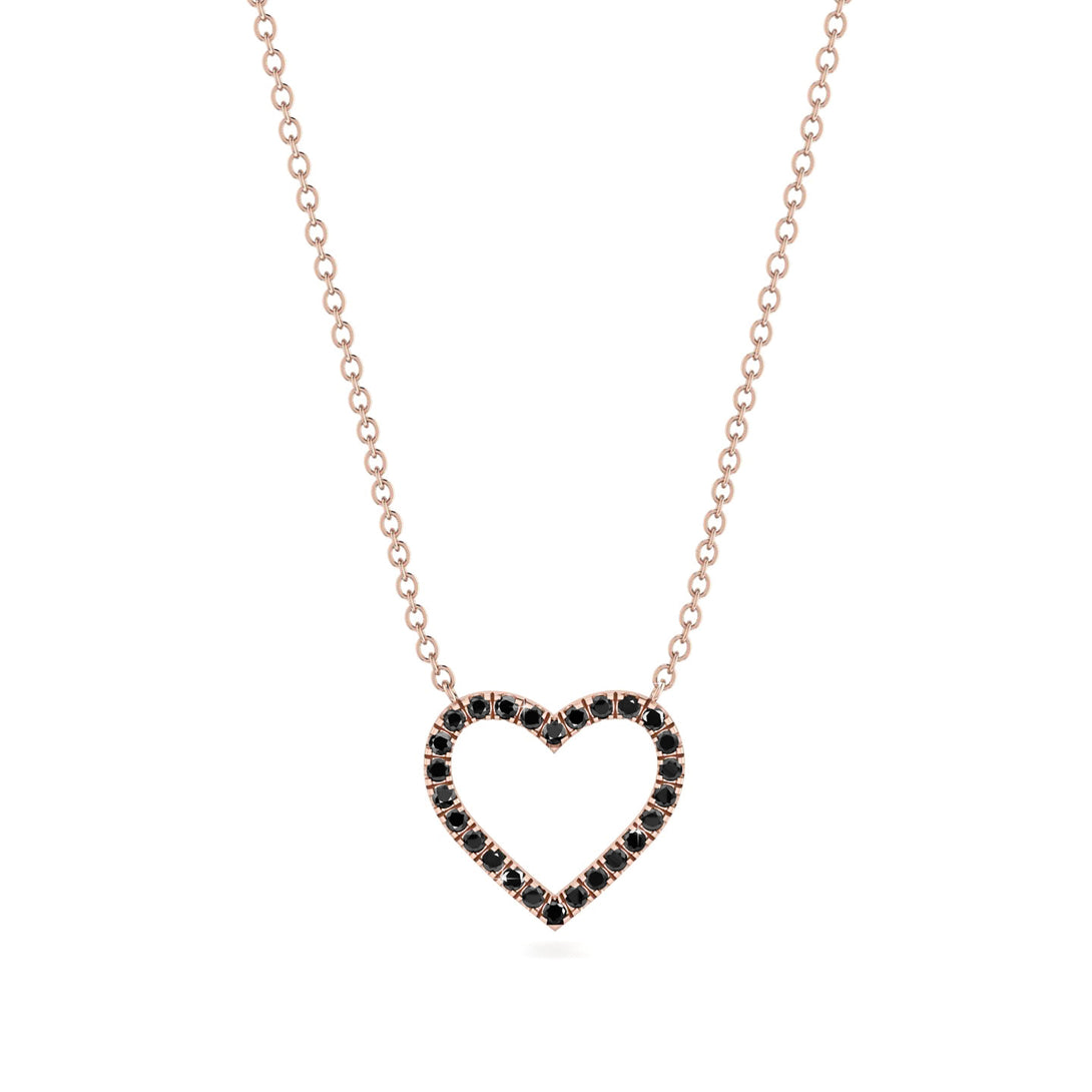 Heart Shaped Black Diamond Necklace - Marie No. 8