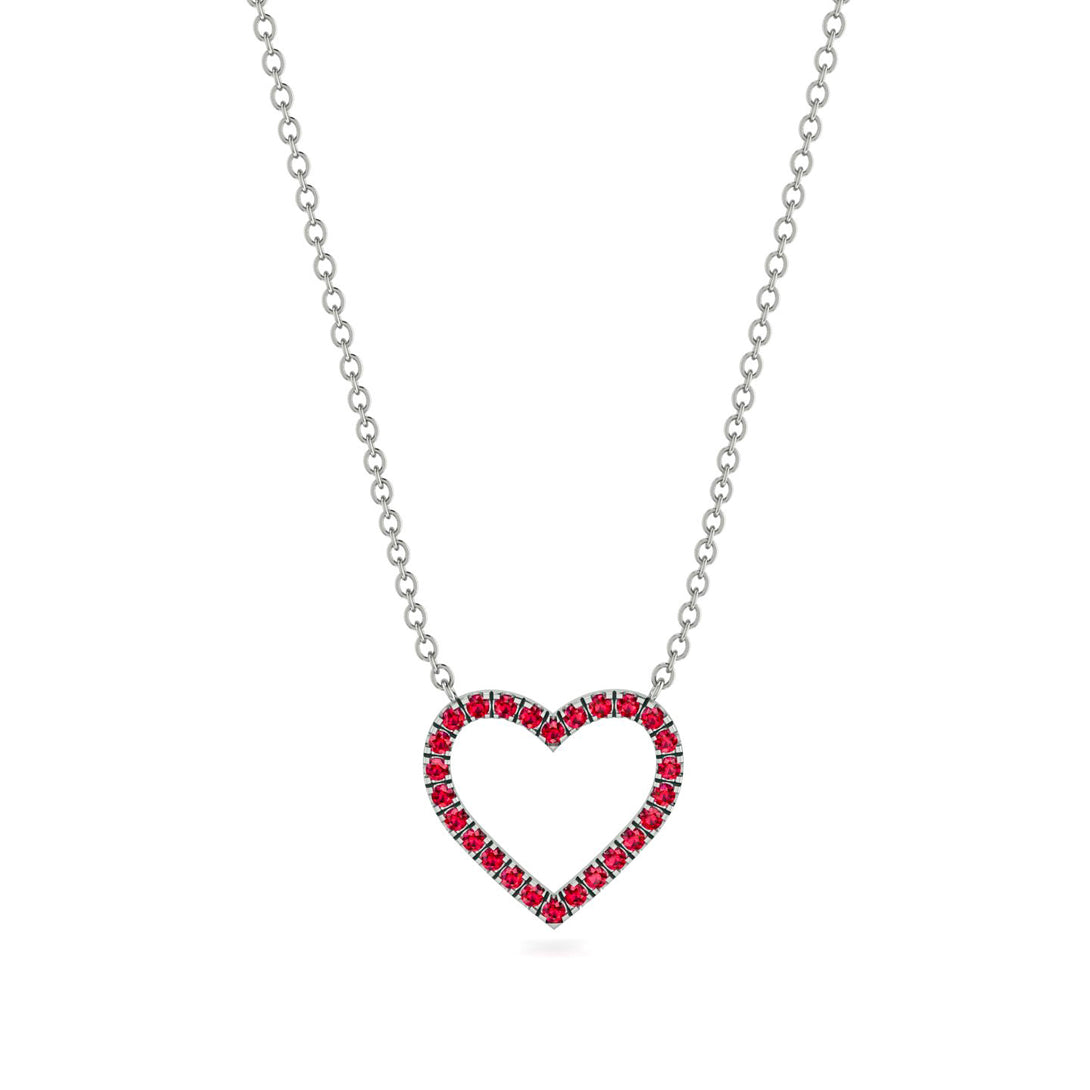 Heart Shaped Ruby Necklace - Marie No. 12