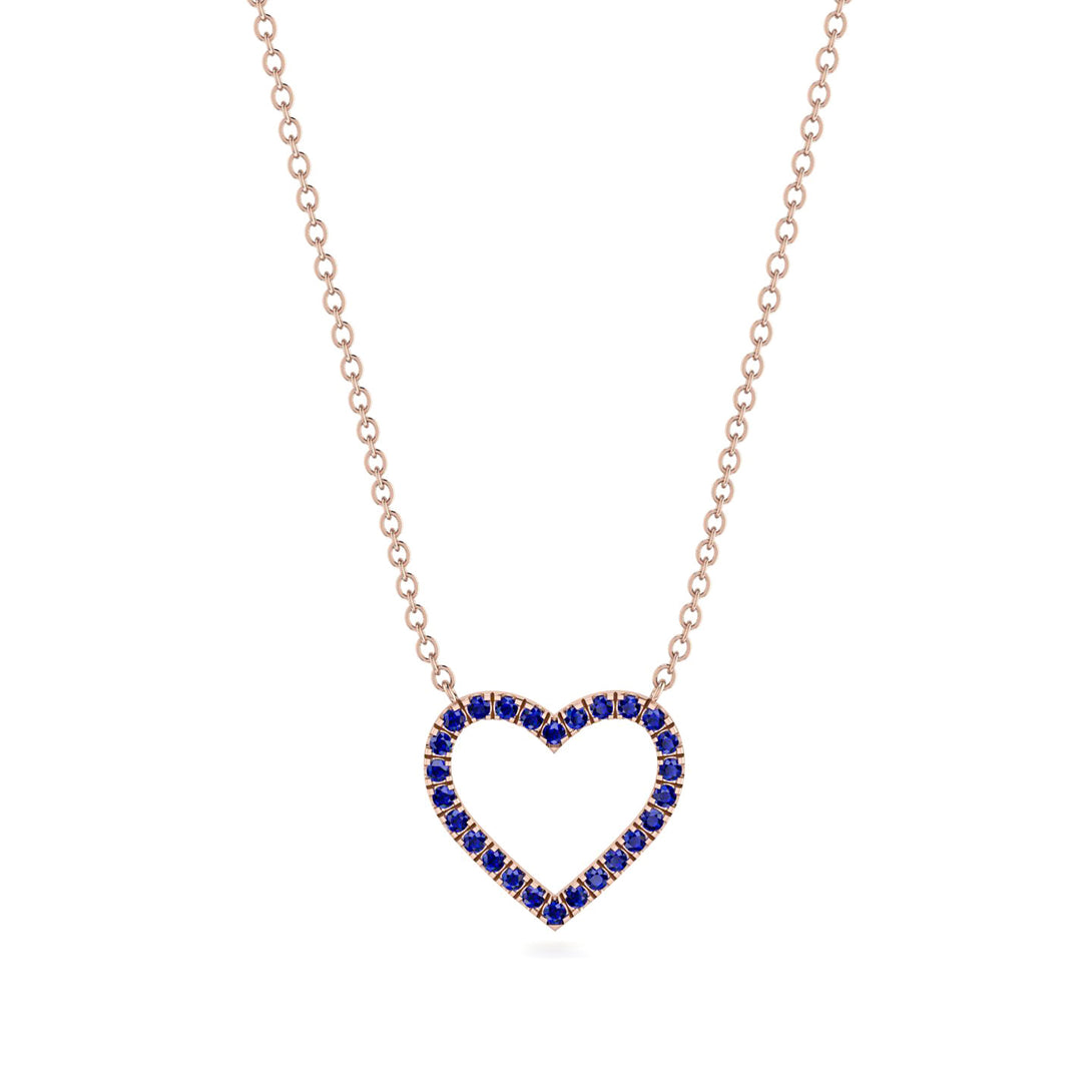 Heart Shaped Sapphire Necklace - Marie No. 14