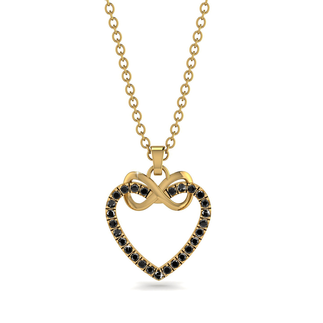Infinity Heart Black Diamond Necklace - Mollie No. 7