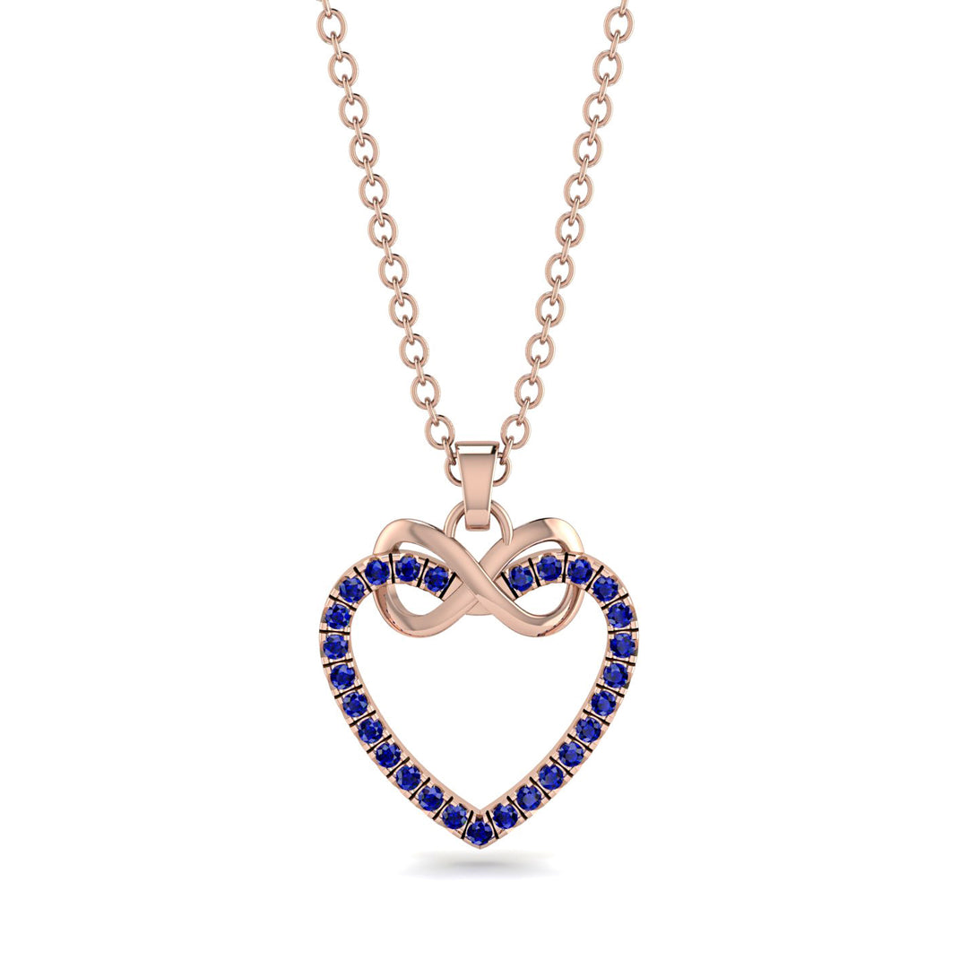 Infinity Heart Sapphire Necklace - Mollie No. 14