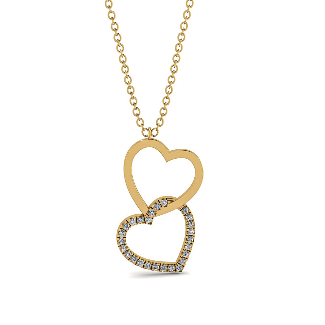 Interlocked Hearts Diamond Necklace - Wendy No. 1