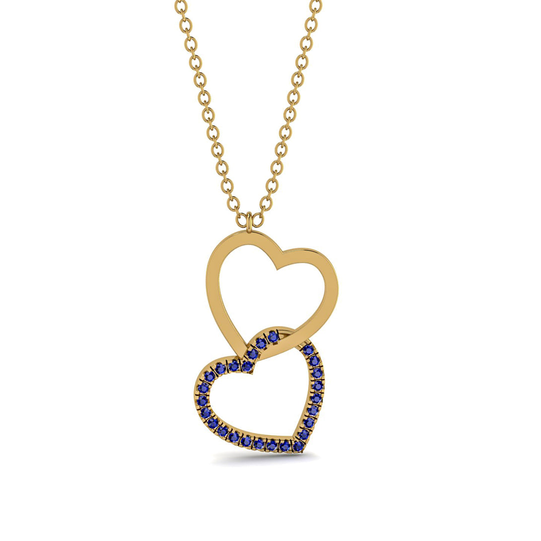 Interlocked Hearts Sapphire Necklace - Wendy No. 13