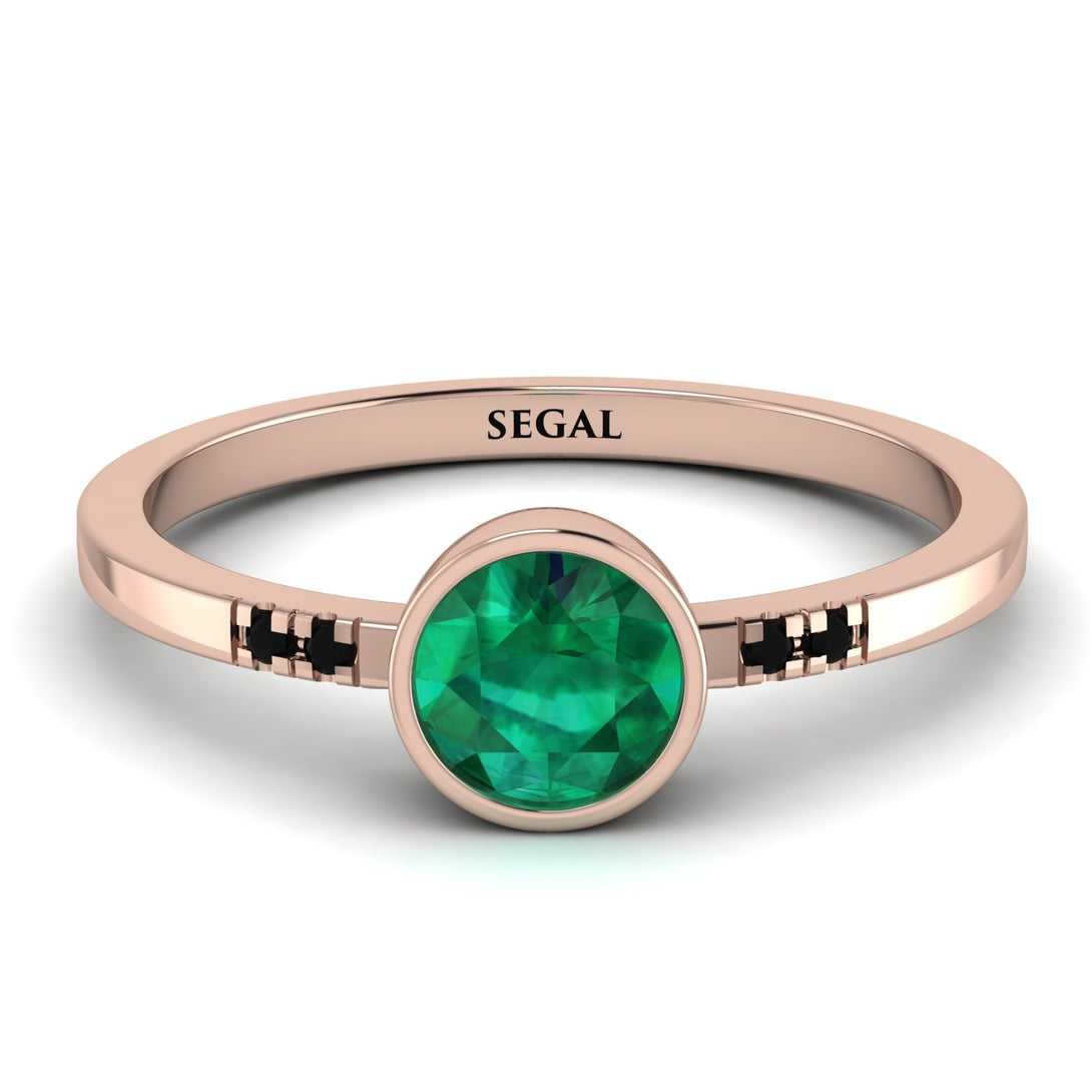 Bezel Minimalist Emerald Ring - Kinsley No. 20