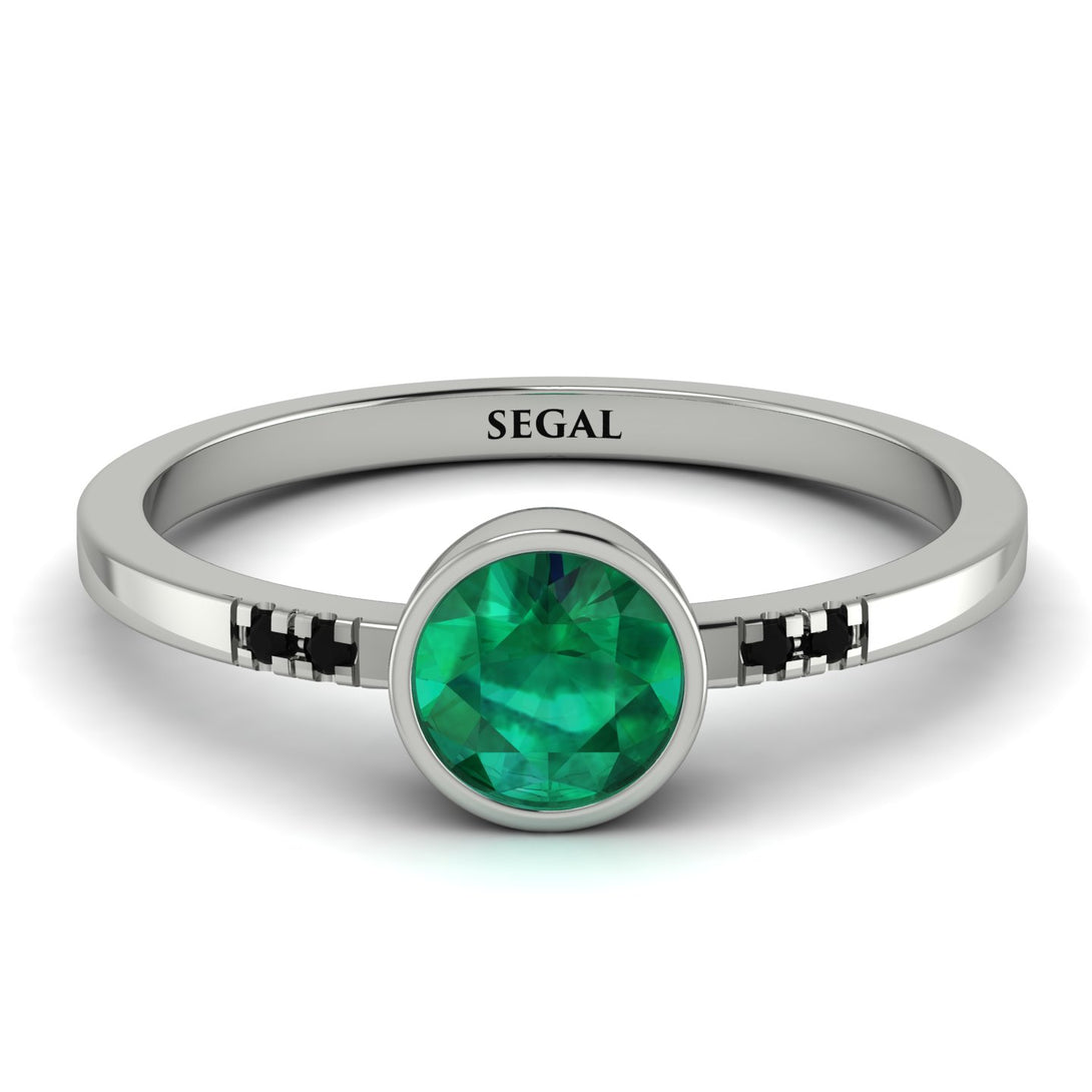 Bezel Minimalist Emerald Ring - Kinsley No. 21