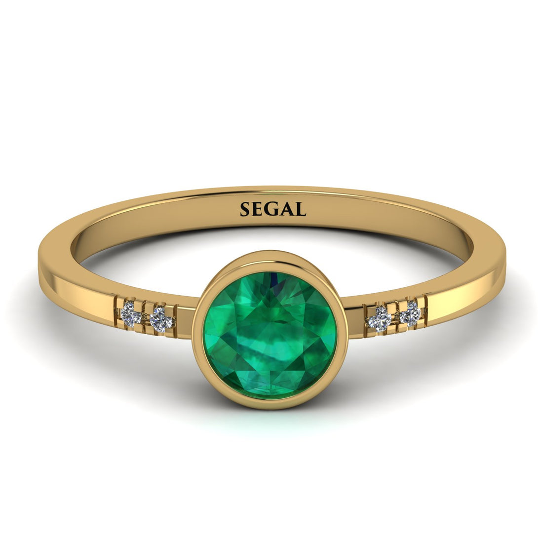 Bezel Minimalist Emerald Ring - Kinsley No. 4