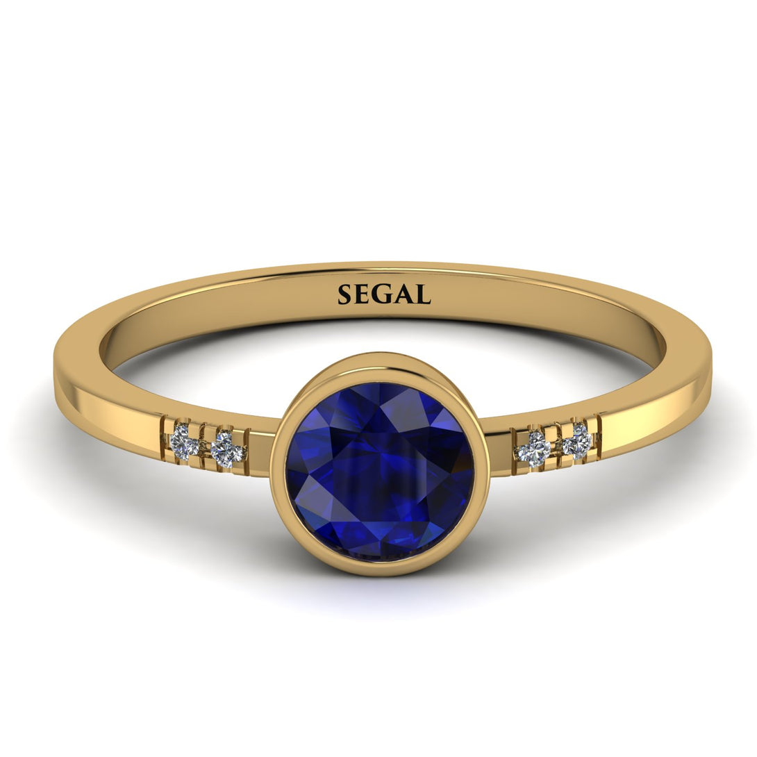 Bezel Minimalist Sapphire Ring - Kinsley No. 13