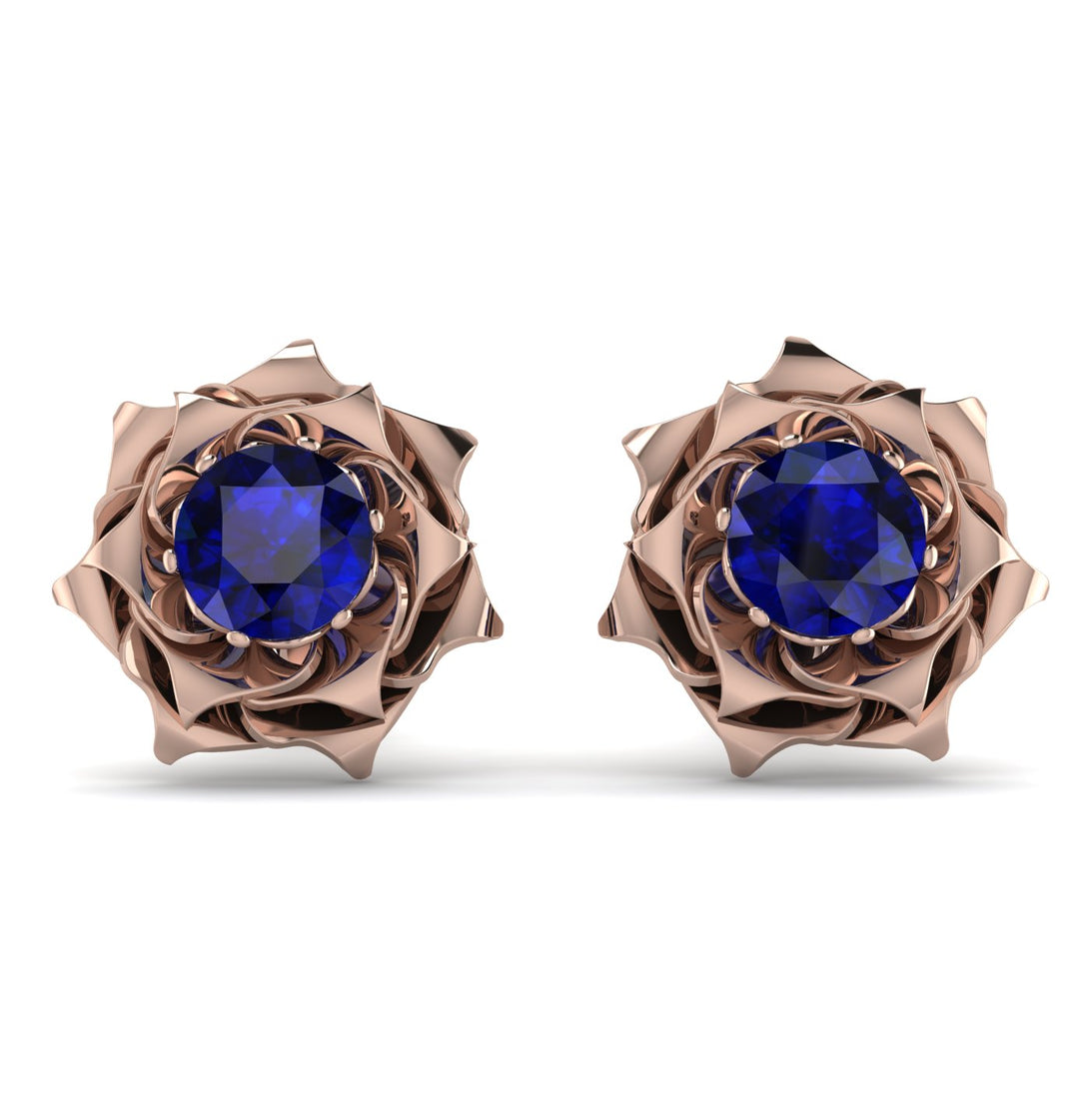 A lady's Rose Sapphire Earrings- Elena no. 14