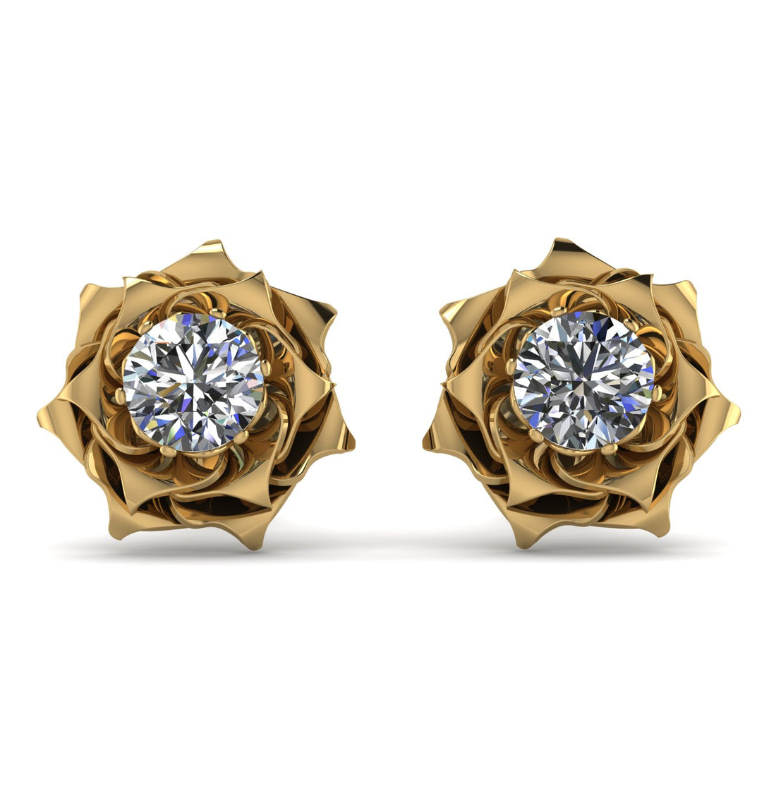 A lady's Rose Diamond Earrings- Elena no. 1