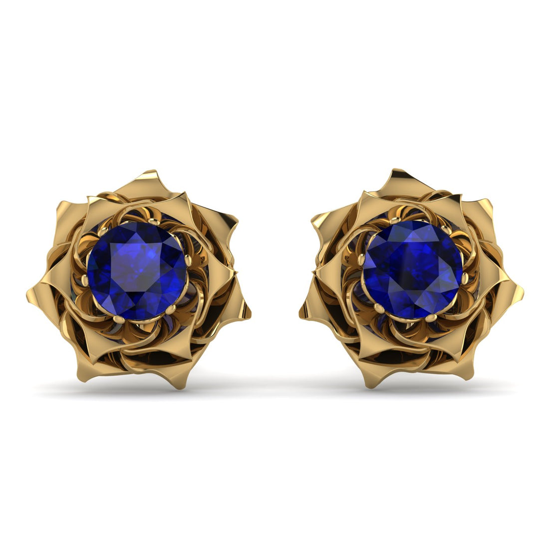 A lady's Rose Sapphire Earrings- Elena no. 13
